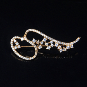 Gold Plated Christmas Diamond Christmas Brooch Wholesale Fashion Jewelry OEM Factory