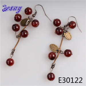 Gold designs new design kids fashionable bead jewelry earring E30122