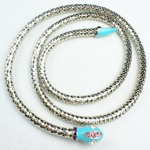 Gold metal braided stretch elastic waistband waist belt BT60051