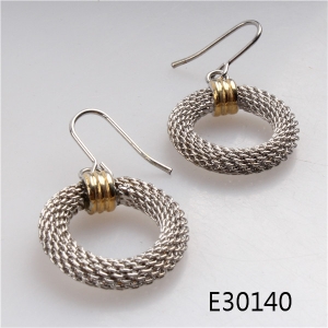 Handmade silver wire big dangle imitation earrings designs E30140