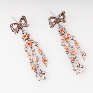 Hanging design antique silver red stone from china earring E30094
