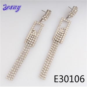 Hanging stud cheap china diamond long earrings designs E30106