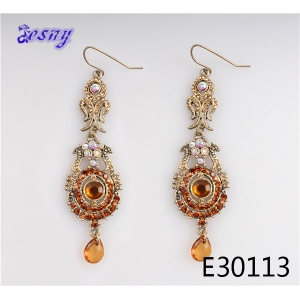 Indian chandelier cheap gold rhinestone women fashion earring E30113