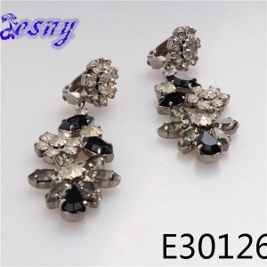 Jewelry rhinestone flower indian wholesale silver earring E30126
