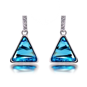 Jewelry wholesale manufacturers gold earrings for women wholesale hot sale multi-glossy Austrian crystal triangle earrings