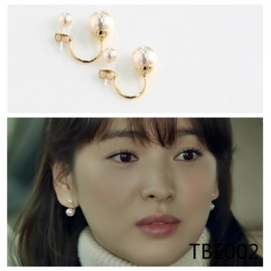 Korean simple design double-side pearl stud earring TBE002