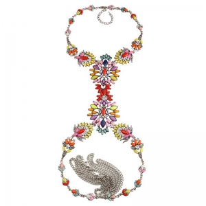 Ladyfirst 2018 New Long Body Statement  Crystal Long Pendants Statement Rhinestone Necklace