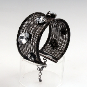 Latest design Bohemian Net chain cuff bangle, brass rhinestone cuff bracelet,adjustable bangle bracelet