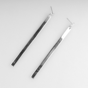 Latest design long gold silver stainless steel stick earrings