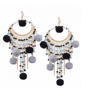 Long Beaded Tassel Earrings Ethnic Jewelry Women Big Dangle Firenze Fringe Drop Earring