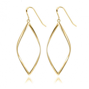 Long Charming Earring 14K Gold Plated Infinity Sterling Silver Post Hoop Earrings for Women