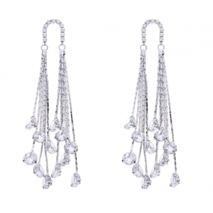 Long Charming Earring for Womens Covered with White Zircon TOP Sales for Europe&USA Dangling Hangings Earrings