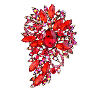 New Arrival Women's Austrian Crystal Wedding Flower Leaf Bouquet Brooch Party Accessorie