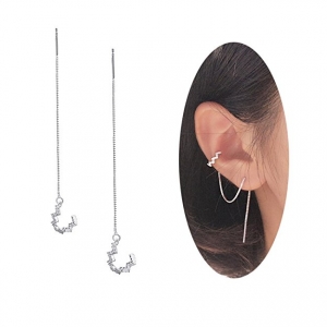 New Arrive Wave Cuff Chain Earrings Wrap Tassel Earrings for Women Perfect Valentine's Day Gifts