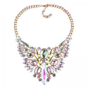 New Luxury Diamond Jewelry Necklace Rhinestones Crystal Necklaces Collier Accessories as Gift