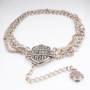 New design metal letters silver plated mens waist belt BT60041