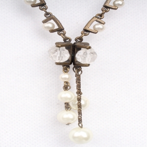 Pearl Beads Antique Gold Sweater Chain