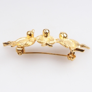 Plain metal vintage costume jewelry birds brooches brooch P80012