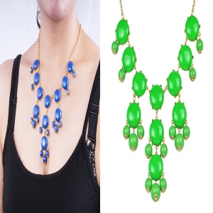 Resin Fresh Color Bubble Beaded Necklace N90013