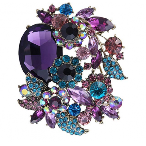 Rhinestone Crystal Party Flower Leaf Vine Brooch Fashion Jewelry for Wemen Brooch  Cloths Adornment