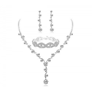 Rhinestone Jewelry Sets for Women Necklace and Earring set with Crystal Bracelet Manufacturer China