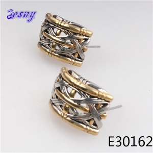 Safety pin made earrings dubai gold jewelry stud earring E30162