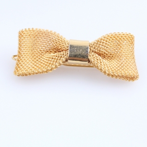 Snap flat spiral french metal barrettes gold bow hair clip H50018