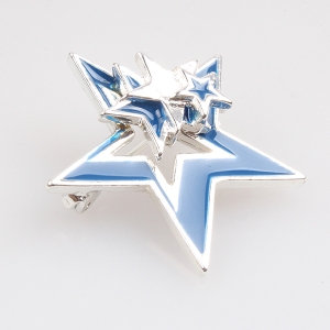Sparayed star shape jewelry silver handmade korean brooch P80011