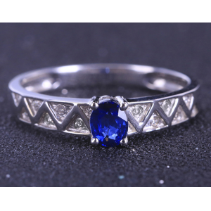 Sri Lanka 18K White Gold Sapphire Diamonds Ring Manufacturer in China