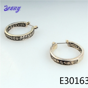 Stud tribal hoop earrings silver settings earring E30163