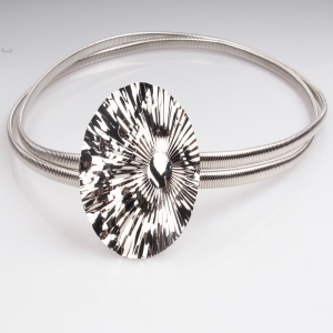 Sweat fashion waistband metal end silver pattern waist belt BT60033