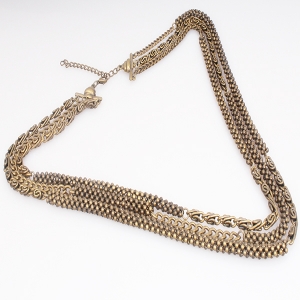 Three Layers Ball Chains Chunky Necklace