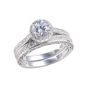 Wedding Rings For Women Engagement Ring Set 925 Sterling Silver Rings Earrings