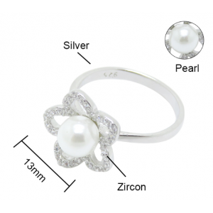 Wholesale Pearl jewelry flower pearl ring design for women