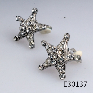 Wholesale sterling silver cz star stud earrings designs E30137