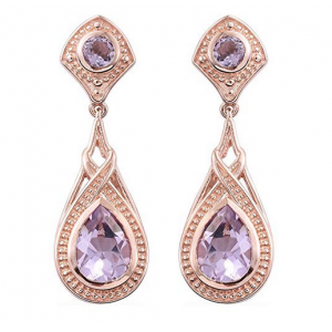 Woman 18K Rose Gold Brass Earrings Manufacturer China