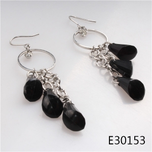 Women fashion nickel free plastic bead hooks earring E30153