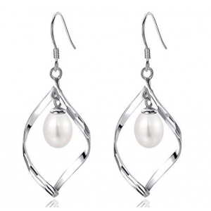 Womens Sterling Sliver Teardrop Freshwater Pearl Drop Dangle Earrings Manufacturer