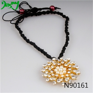adjustable cord crystal flower sex charmed necklace N90161