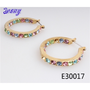 alloy greek gold new model 2013 women crystal hoop earrings