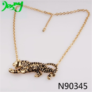 animal jewelry rope knot tiger pendant choker necklace N90345