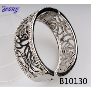 antique silver bangle flower copper magnetic bracelet B10130