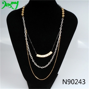 beaded jewelry cheap thin metal chain costume jewelry N90243