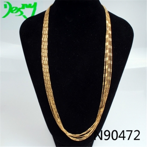 best friend long thin gold chain statement necklace N90472