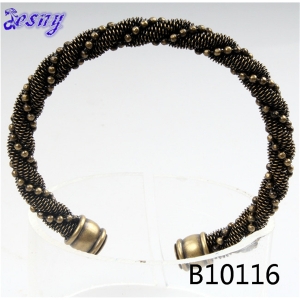 bicycle ball chain braided cuff bangle bracelet B10116