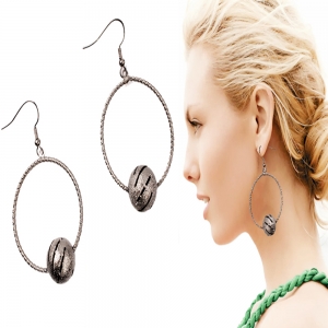 big hoop football barbell piercing earrings E30013