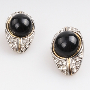 black diamond wholesale acrylic clip on earrings E30019