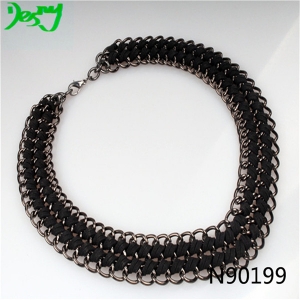 black leather rope fashion jewelry choker necklace N90199