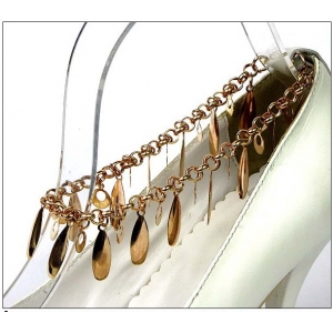 bold italian gold tear drop charms forged shoes chains TS004