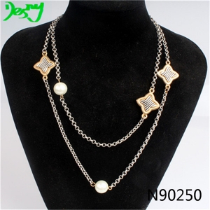 chinese four leaf clover necklace costume fashion jewelry N90250
